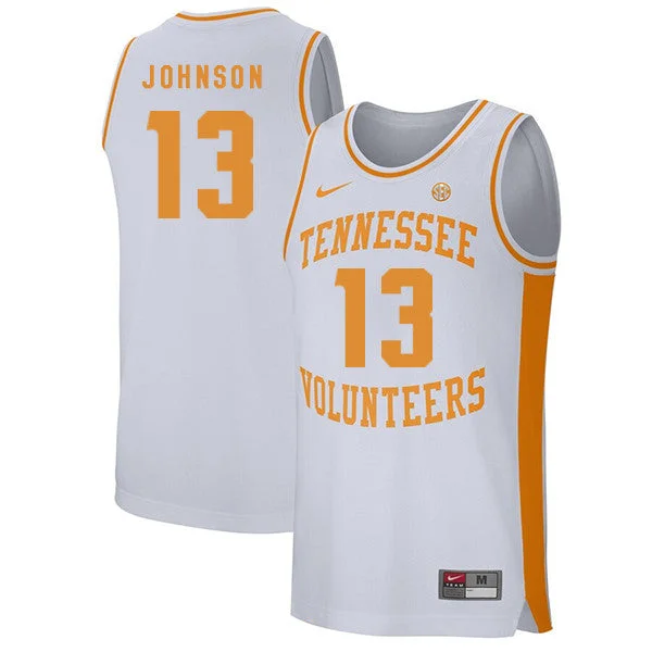 Basketball Jersey for Professional Sports Apparel-Tennessee Volunteers 13 Jalen Johnson White College Basketball Basketball Jersey