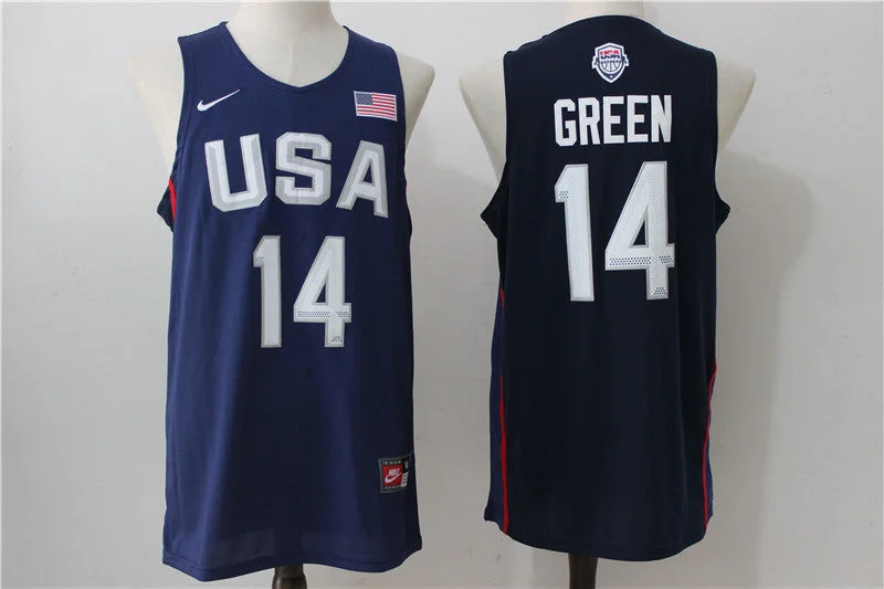 Basketball Jersey for Women-USA Basketball 14 Draymond Green Royal Rio Elite Stitched Basketball Jersey