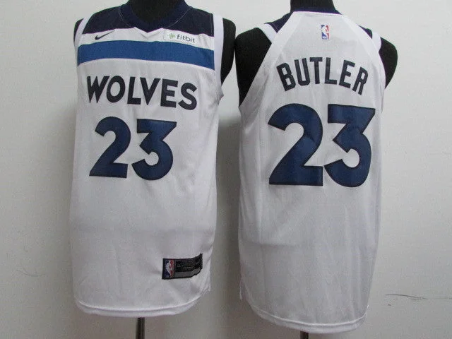 Basketball Jersey for Stylish Fan Apparel-Timberwolves 23 Jimmy Butler White Authentic Basketball Jersey