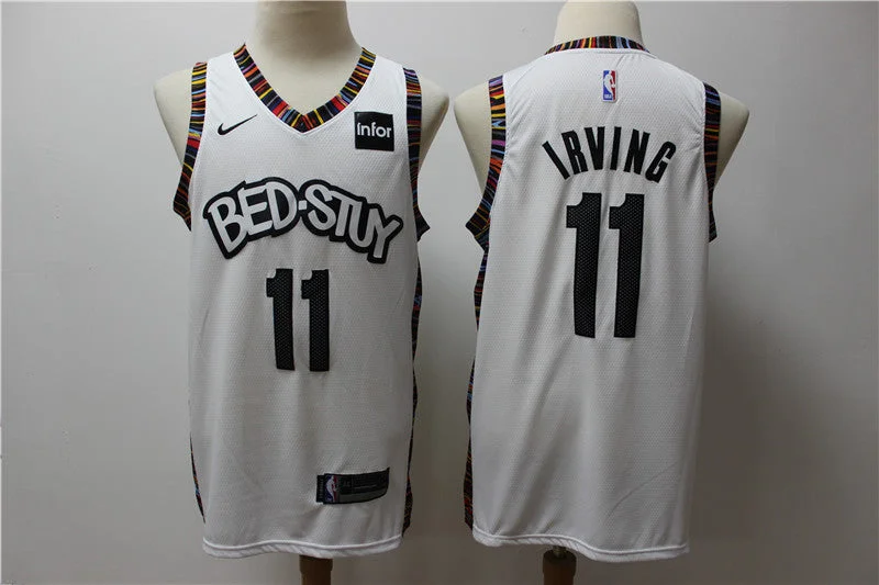 Basketball Jersey for Durable Material-Nets 11 Kyrie Irving White 2019-20 City Edition Swingman Basketball Jersey