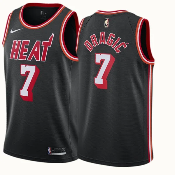 Basketball Jersey for Customizable Logo and Design-Heat 7 Goran Dragic Black Mitchell & Ness Swingman Basketball Jersey