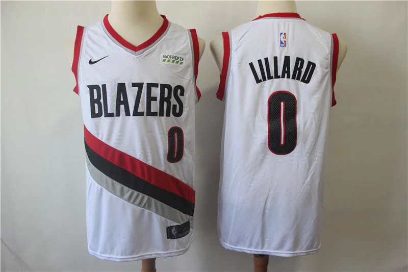 Basketball Jersey for Custom Player Designs-Blazers 0 Damian Lillard White Swingman Basketball Jersey