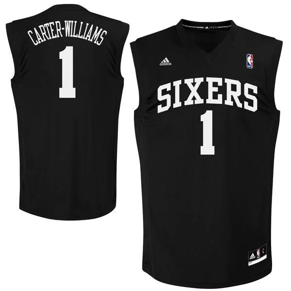 Basketball Jersey for Custom Fan Apparel-76ers 1 Michael Carter Williams Black Chase Fashion Replica Basketball Jersey