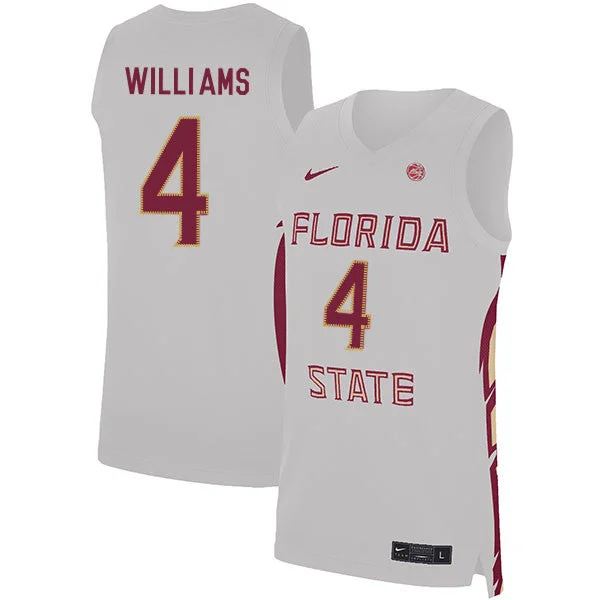 Basketball Jersey for Custom Player Designs-Florida State Seminoles 4 Patrick Williams White Basketball College Basketball Jersey