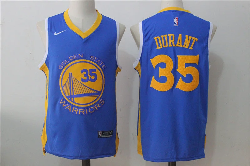 Basketball Jersey for Personalized Fan Support Gear-Warriors 35 Kevin Durant Royal Stitched Basketball Jersey