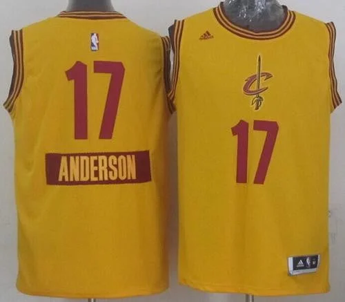 Basketball Jersey for Stylish Fan Apparel-Cavaliers 17 Anderson Varejao Gold 2014-15 Christmas Day Swingman Basketball Jerseys