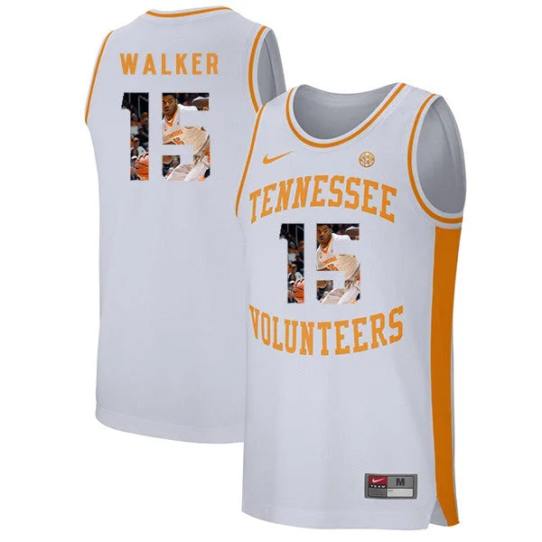 Basketball Jersey for Premium Performance Fit-Tennessee Volunteers 15 Derrick Walker White Fashion College Basketball Basketball Jersey