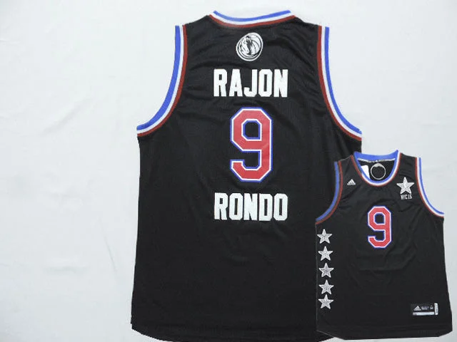 Basketball Jersey for Game Performance Apparel-2015 All Star NYC Western Conference 35 Rajon Rondo Black Basketball Jerseys