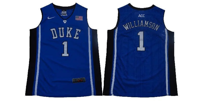 Basketball Jersey for Comfortable and Supportive Fit-Duke Blue Devils 1 Zion Williamson Blue Elite College Basketball Basketball Jersey