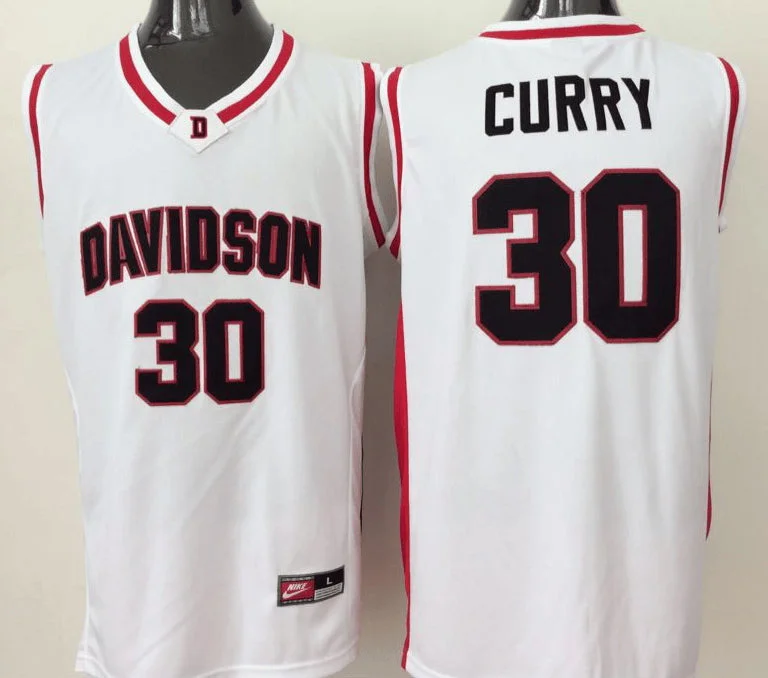 Basketball Jersey for Lightweight Basketball Gear-Davidson Wildcat 30 Stephen Curry Black College Basketball Basketball Jersey