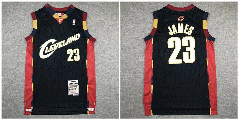 Basketball Jersey for Team Uniforms-Cavaliers 23 Lebron James Black 2008-09 Hardwood Classics Basketball Jersey