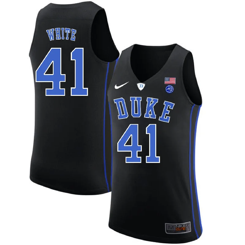 Basketball Jersey for Premium Customization-Duke Blue Devils 41 Jack White Black College Basketball Basketball Jersey