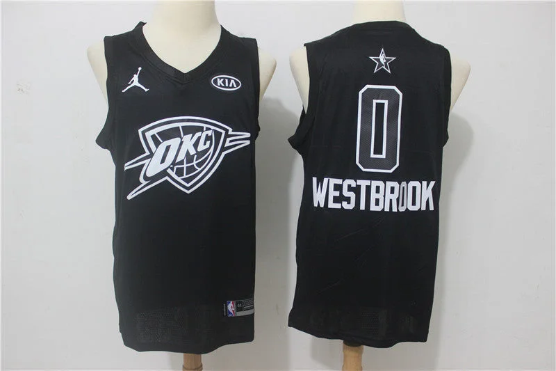 Basketball Jersey for Affordable Custom Designs-Thunder 0 Russell Westbrook Black 2018 All-Star Game Swingman Basketball Jersey