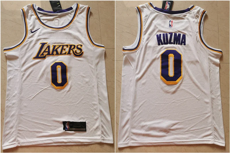 Basketball Jersey for Team Player Jerseys-Lakers 0 Kyle Kuzma White Swingman Basketball Jersey