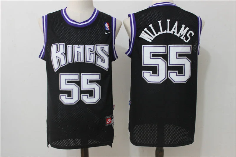 Basketball Jersey for Vintage Style-Kings 55 Jason Williams Black Throwback Basketball Jersey