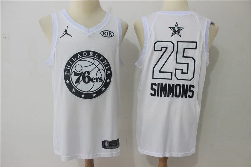 Basketball Jersey for Professional Players-76ers 25 Ben Simmons White 2018 All-Star Game Swingman Basketball Jersey