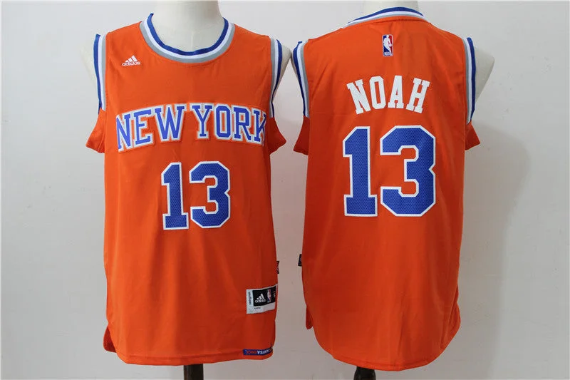 Basketball Jersey for Casual Wear-Knicks 13 Joakim Noah Orange Swingman Basketball Jersey