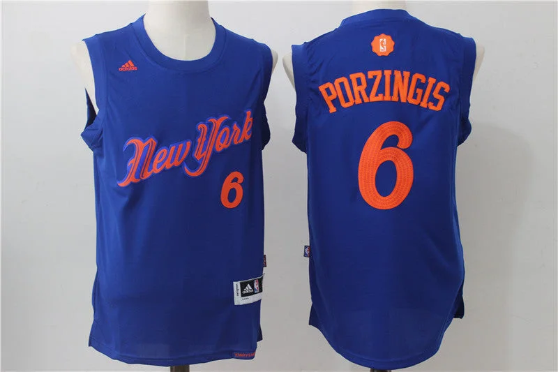 Basketball Jersey for Stylish Team Jerseys-Knicks 6 Kristaps Porzingis Royal 2016 Christmas Day Swingman Basketball Jersey