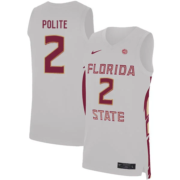 Basketball Jersey for Performance and Comfort Fit-Florida State Seminoles 2 Anthony Polite White Basketball College Basketball Jersey