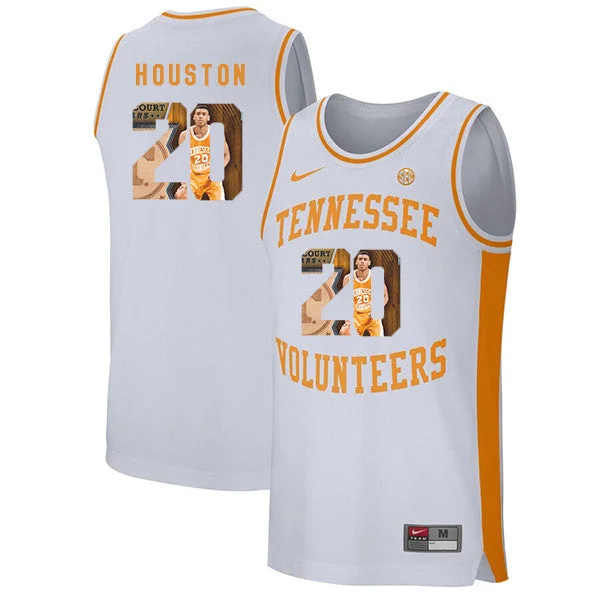 Basketball Jersey for Professional-Level Fit-Tennessee Volunteers 20 Allan Houston White Fashion College Basketball Basketball Jersey