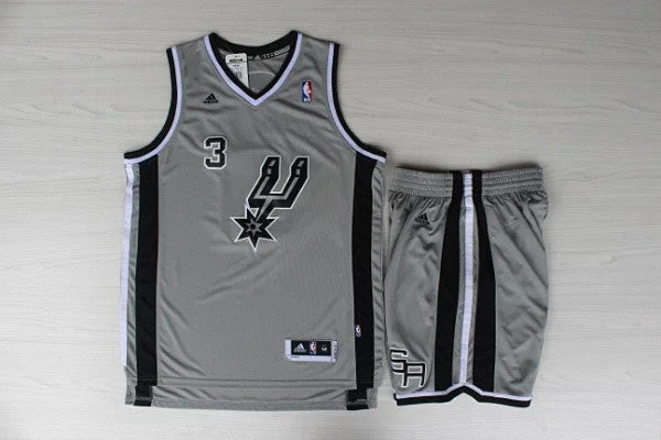 Basketball Jersey for Professional Players-Spurs 3 Beinelli Grey New Revolution 30 Basketball Jerseys(With Shorts)