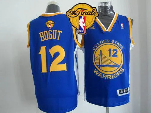 Basketball Jersey for Custom Names and Numbers-Warriors 12 Bogut Blue 2015 Finals New Rev 30 Basketball Jersey