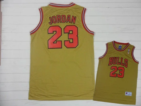 Basketball Jersey for Comfortable Fit for All Sizes-Bulls 23 Jordan Gold 1997 Champion Chicago Basketball Jerseys