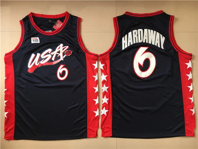 Basketball Jersey for Authentic Game Look-USA 6 Penny Hardaway Black Dream Team III Basketball Jersey