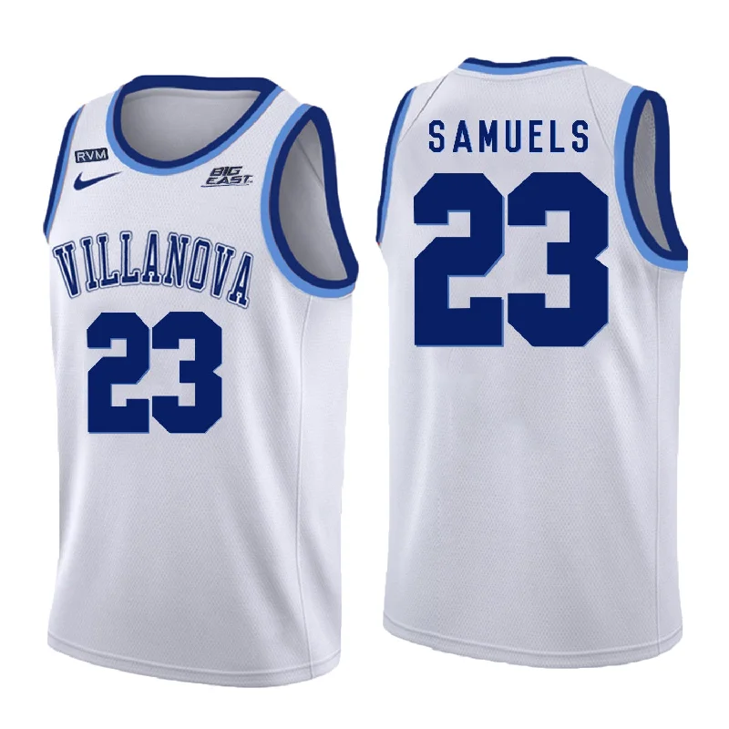 Basketball Jersey for Sports Performance Apparel-Villanova Wildcats 23 Jermaine Samuels White College Basketball Basketball Jersey