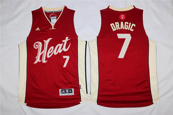 Basketball Jersey for All-Weather Basketball Gear-Heat 7 Goran Dragic Red 2015-16 Christmas Day Swingman Basketball Jersey