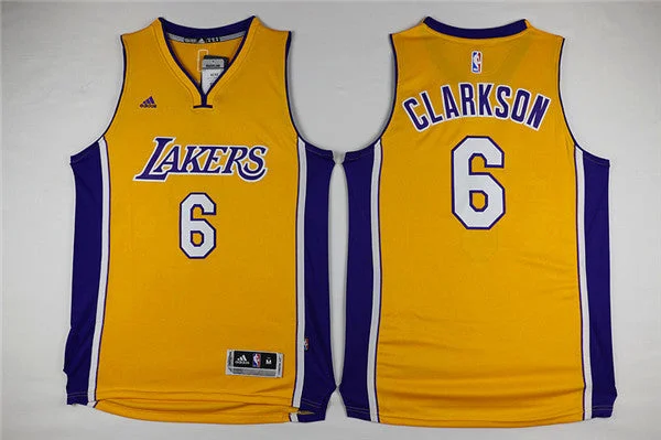 Basketball Jersey for Custom Team Uniforms-Lakers 6 Jordan Clarkson Gold Swingman Basketball Jersey