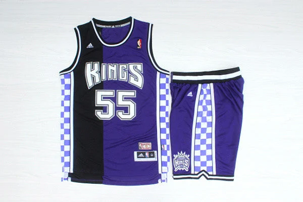 Basketball Jersey for Vintage Style-Kings 55 Williams Purple Hardwood Classics Basketball Jersey(With Shorts)