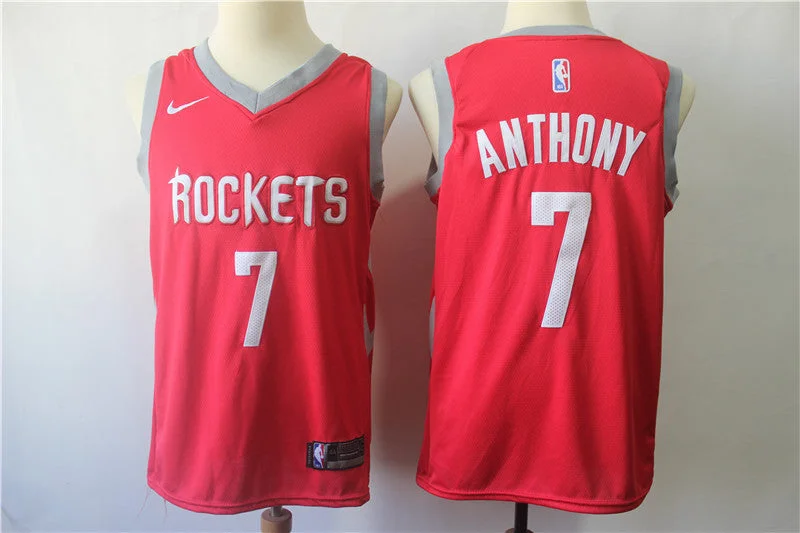 Basketball Jersey for Kids-Rockets 7 Carmelo Anthony Red Swingman Basketball Jersey