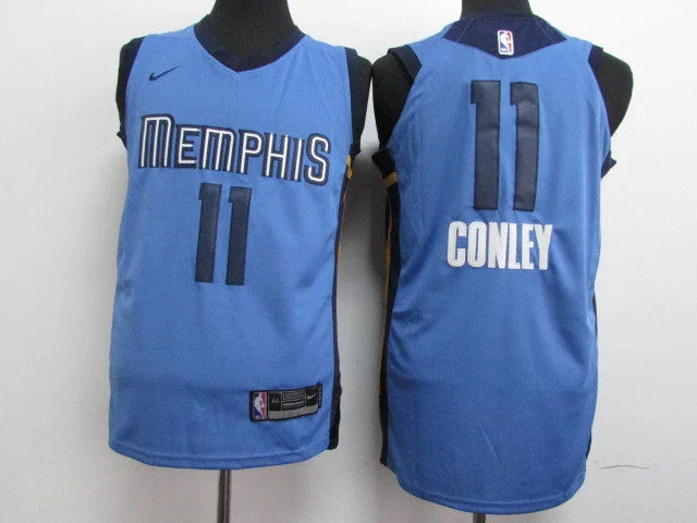 Basketball Jersey for School Basketball Team Wear-Grizzlies 11 Mike Conley Light Blue Authentic Basketball Jersey