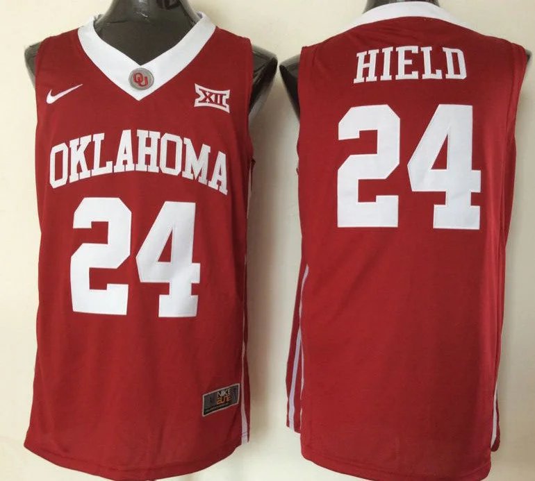 Basketball Jersey for Authentic Player Look-Oklahoma Sooners 24 Buddy Hield Red College Basketball Basketball Jersey