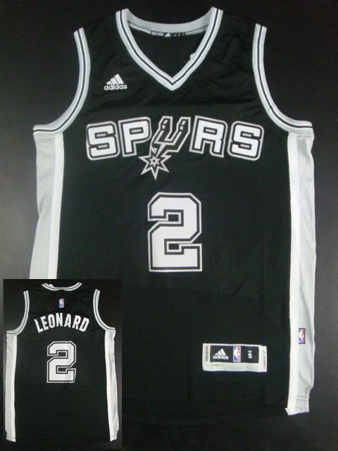 Basketball Jersey for School Basketball Team Wear-Spurs 2 Kawhi Leonard Black Hot Printed Basketball Jersey