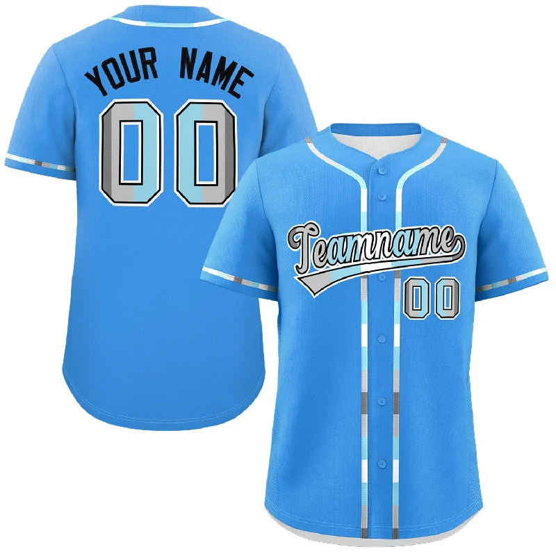 Baseball Jersey for Home and Away Games-Custom Powder Blue Demiboy For Pride Month Classic Style Authentic Baseball Jersey