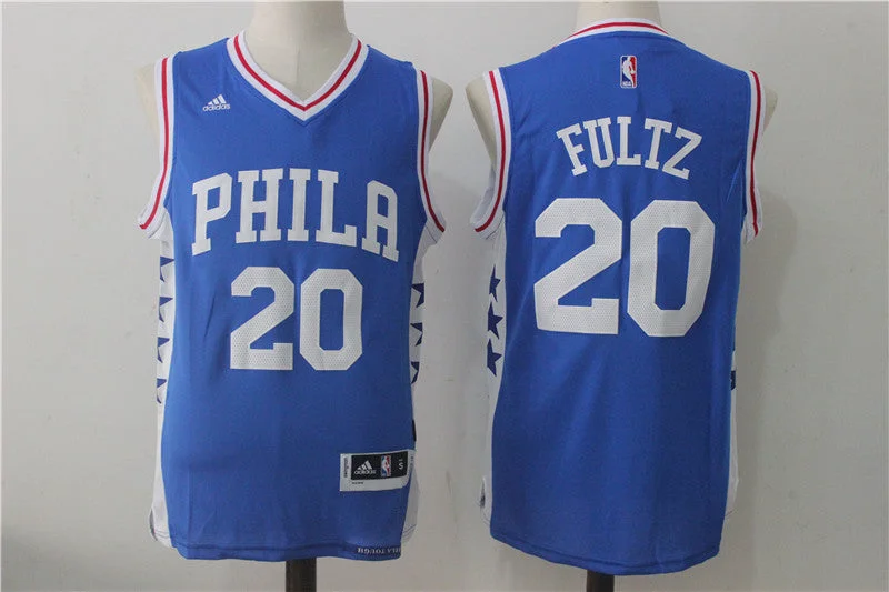 Basketball Jersey for Game Day Wear-76ers 20 Markelle Fultz Royal Blue Swingman Basketball Jersey