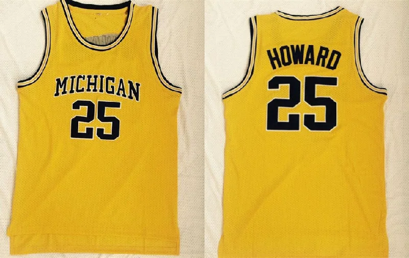 Basketball Jersey for Personalized Game Day Apparel-Michigan Wolverines 25 Juwan Howard Yellow Mesh College Basketball Basketball Jersey