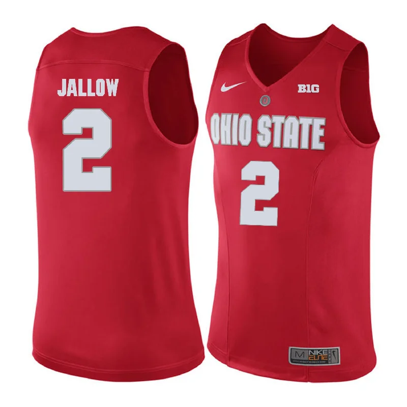 Basketball Jersey for High-Quality Materials-Ohio State Buckeyes 2 Mussa Jallow Red College Basketball Basketball Jersey