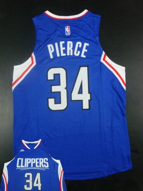 Basketball Jersey for All-Age Custom Fit-Clippers 34 Paul Pierce Blue 2015 New Rev 30 Basketball Jersey(hot printed)