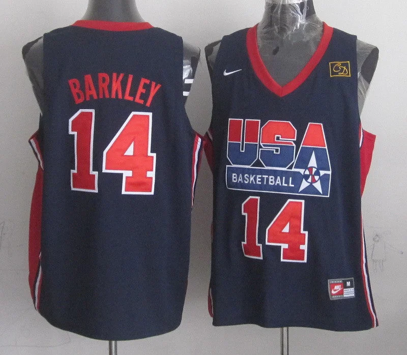 Basketball Jersey for Sports Event Apparel-USA 14 Barkey 1992 Dream Team Basketball Jerseys