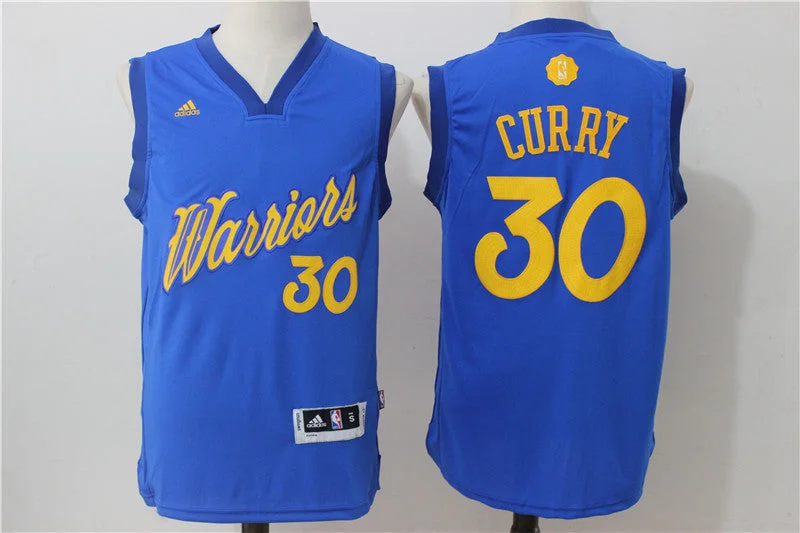 Basketball Jersey for School and College Teams-Warriors 30 Stephen Curry Royal 2016 Christmas Day Swingman Basketball Jersey