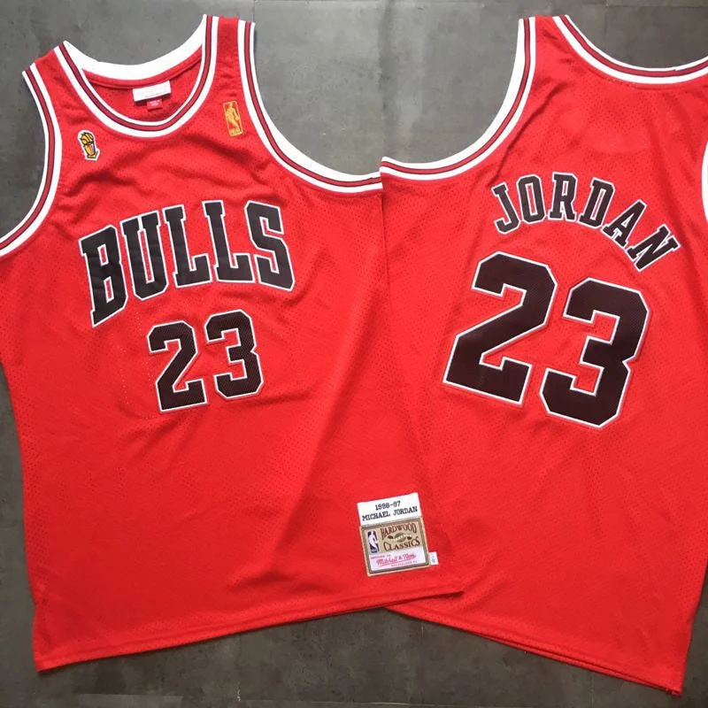 Basketball Jersey for Comfortable, Soft Design-Bulls 23 Michael Jordan Red 1996-97 Hardwood Classics Mesh Basketball Jersey