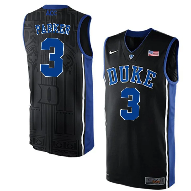 Basketball Jersey for Game Ready Uniforms-Duke Blue Devils 3 Jabari Parker Black College Basketball Elite Basketball Jersey