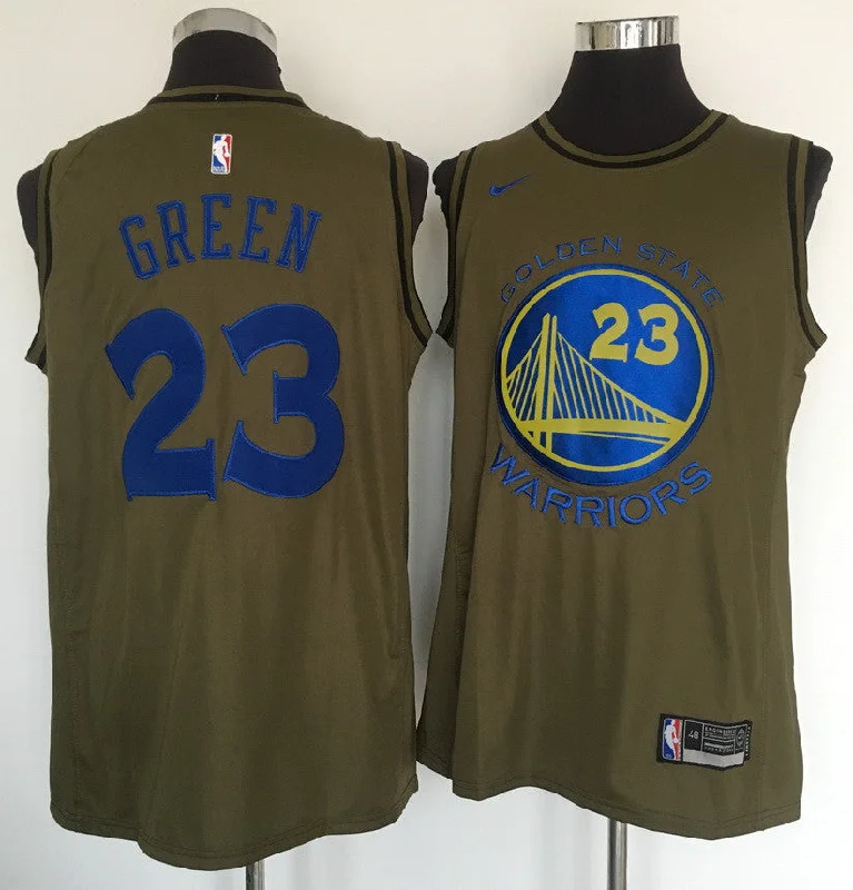 Basketball Jersey for School Spirit Wear-Warriors 23 Draymond Green Olive Swingman Basketball Jersey