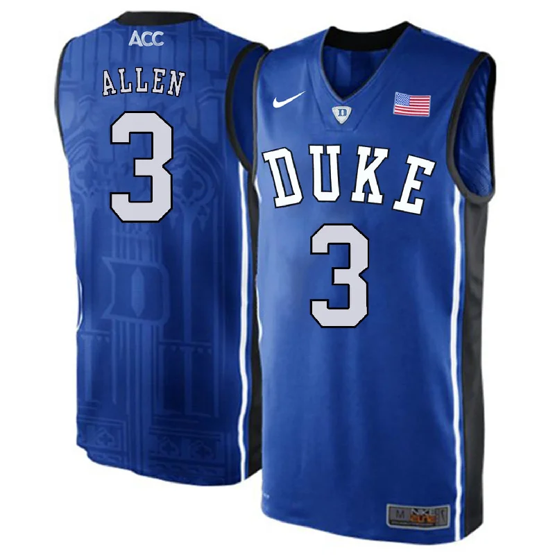 Basketball Jersey for Comfortable Cotton Design-Duke Blue Devils 3 Garyson Allen Blue Elite College Basketball Basketball Jersey