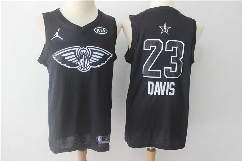 Basketball Jersey for Custom Fan Apparel-Pelicans 23 Anthony Davis Black 2018 All-Star Game Swingman Basketball Jersey