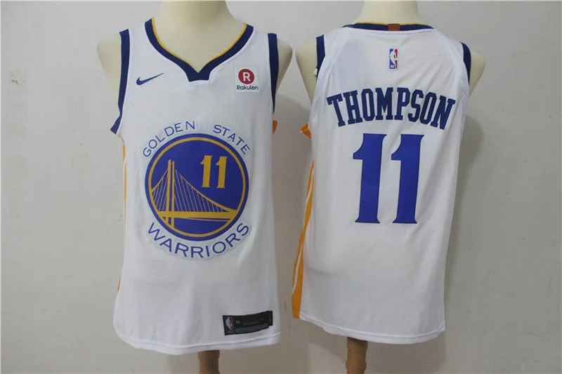 Basketball Jersey for Custom Fan Jerseys-Warriors 11 Klay Thompson White Authentic Basketball Jersey