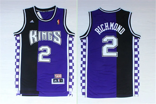 Basketball Jersey for College and High-School Gear-Kings 2 Mitch Richmond Black & Purple Hardwood Classics Basketball Jersey